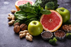 Vegetables, fruits, seeds and nuts